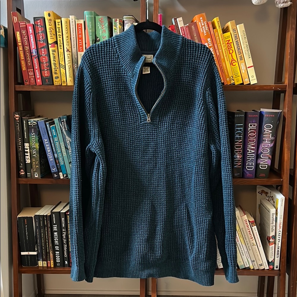 L.L. Bean Men's Teal Zip-Up Sweater